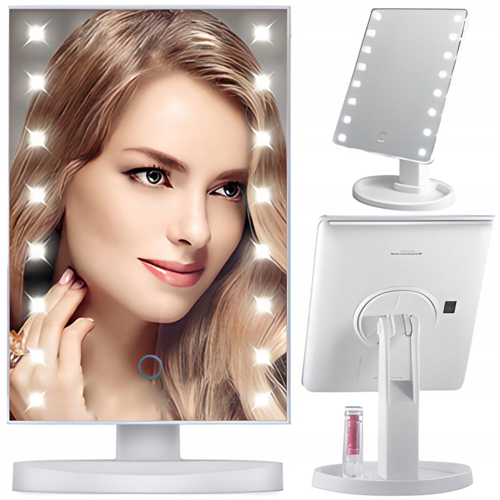 PODŚWIETLANE LUSTERKO KOSMETYCZNE DO MAKIJAŻU LED