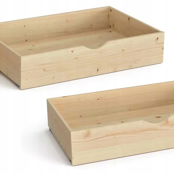 Drewniane szuflady pod łóżko 2szt sosnowe szuflada 98x20x56cm lite drewno