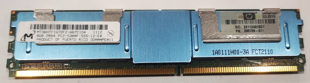 RAM MICRON MT36HTF1G72FZ 8GB DDR2 PC2-5300F ECC