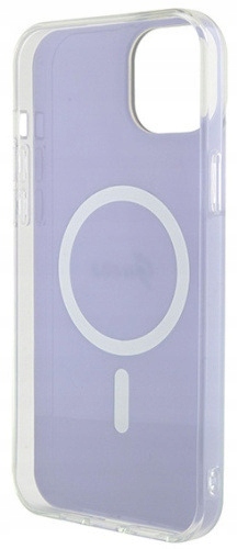 Etui GUESS Hardace IML Iridescent Magsafe do iPhone 15 Plus Fioletowy
