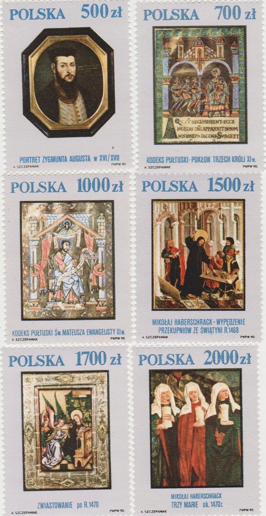 Polska Fi. 3158-63** Arcydzieła muzeum w Krakowie