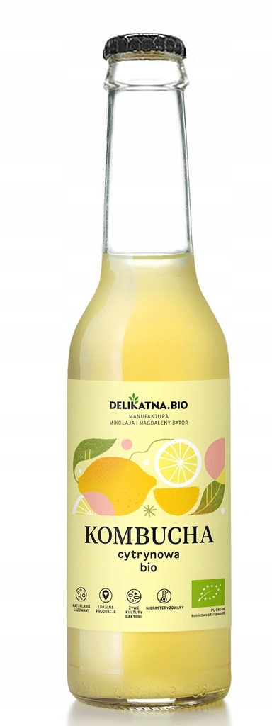 Kombucha cytrynowa bio 270 ml delikatna