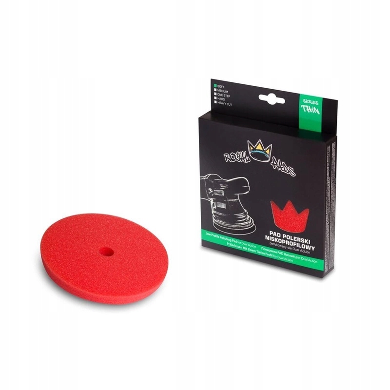 ROYAL PADS GĄBKA POLERSKA THIN SOFT PAD RED 130MM