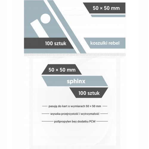 Koszulki na karty Rebel (50x50 mm) Sphinx