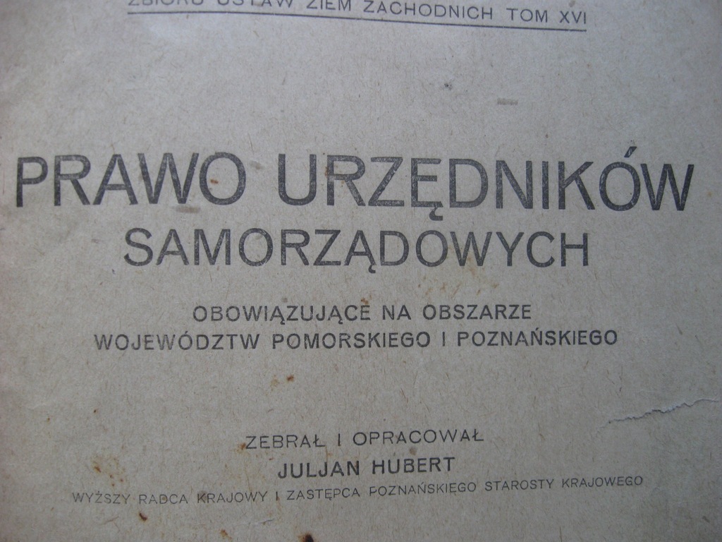 PRAWO URZĘDNIKÓW SAMORZĄDOWYCH Pomorze Poznań 1924