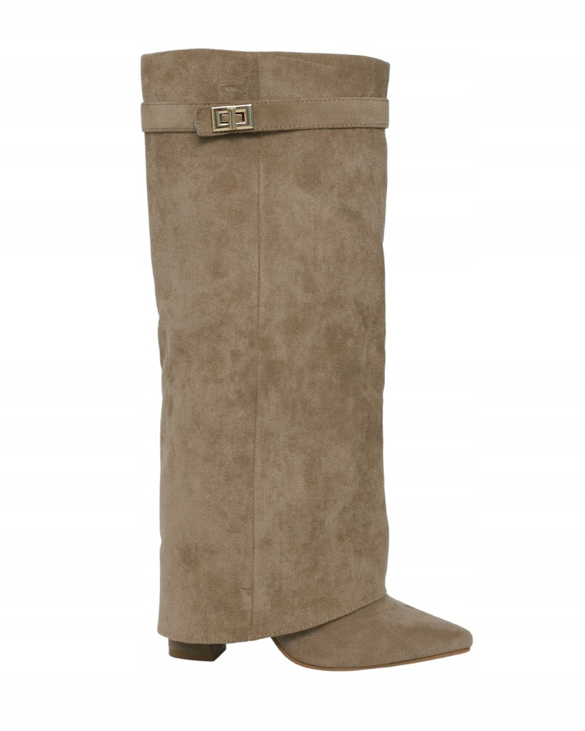 チップ1000枚 Kozaki zamszowe z wywijaną cholewką Upper beżowe 40 - 14173924490