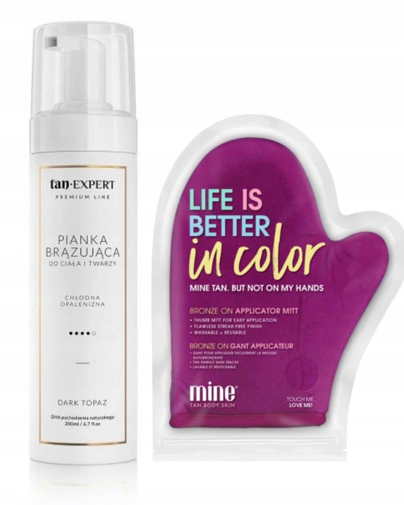 TANEXPERT Rękawica & Pianka Samoopalająca 200ml - Naturalna Opalenizna