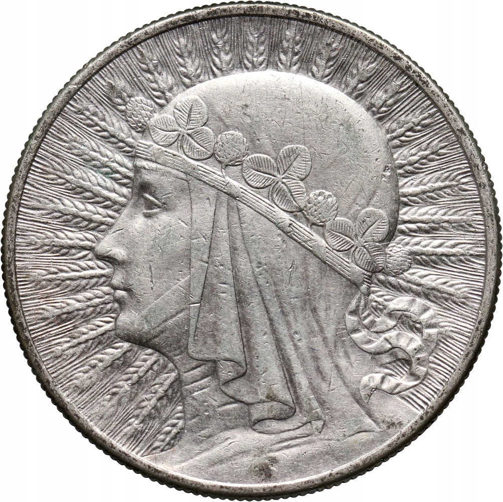 II RP, 10 złotych 1932, Głowa Kobiety, st. 2