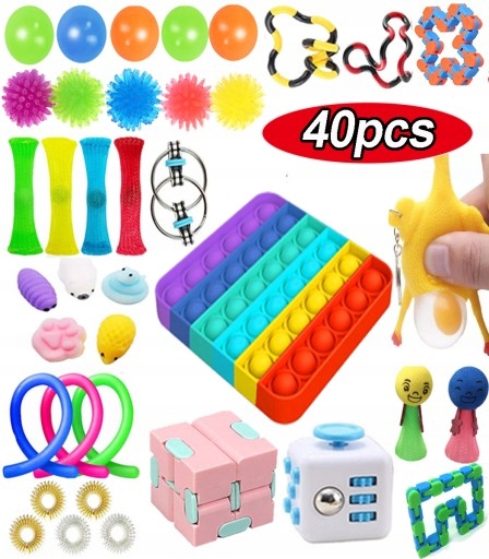 Zestaw Brinquedos Pop It Fidget Toy-push 40szt