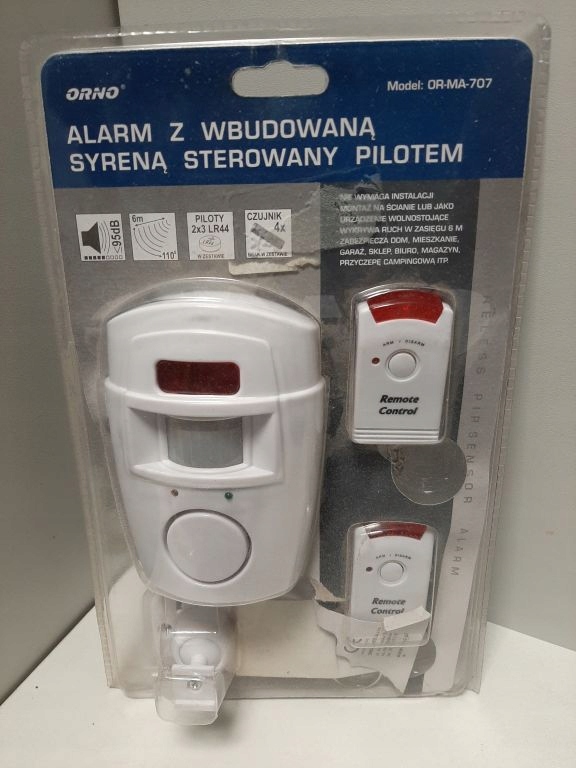 ALARM Z WBUDOWANA SYRENĄ STEROWANY PILOTEM