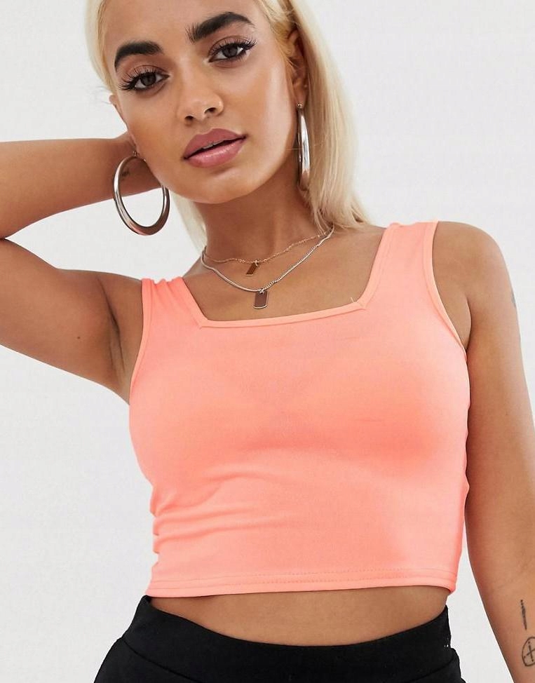 ASOS DESIGN__XDI DOPASOWANY TOP NA RAMIĄCZKACH__XS