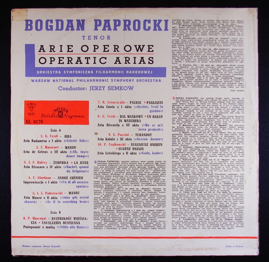 Bogdan Paprocki Arie Muza Winyl Lp Vg Oficjalne Archiwum Allegro