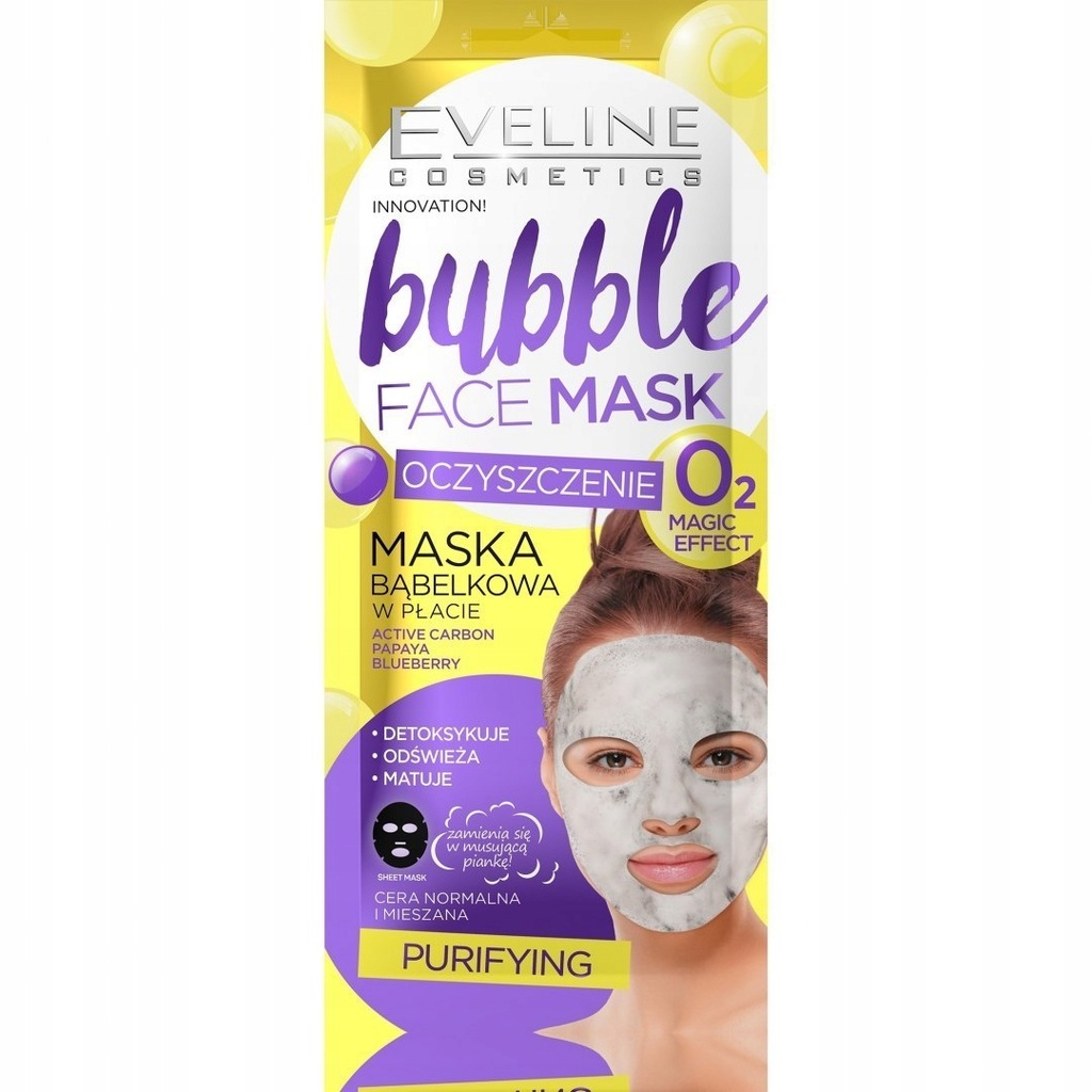 Eveline Bubble Face Maska bąbelkowa w płacie - Ocz