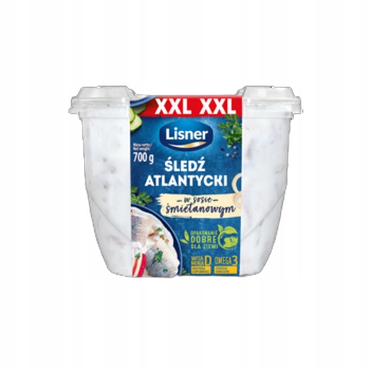 Śledź atlantycki w sosie śmietanowym Lisner 700g