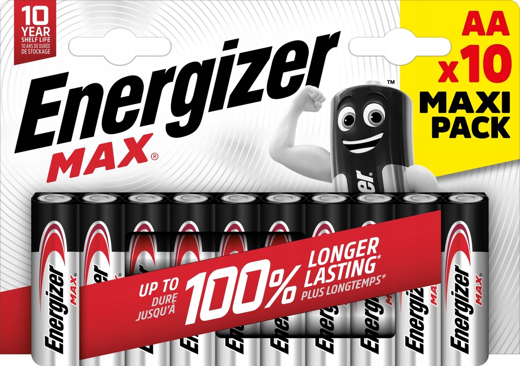 10x Bateria ENERGIZER Max LR6 AA 1,5V