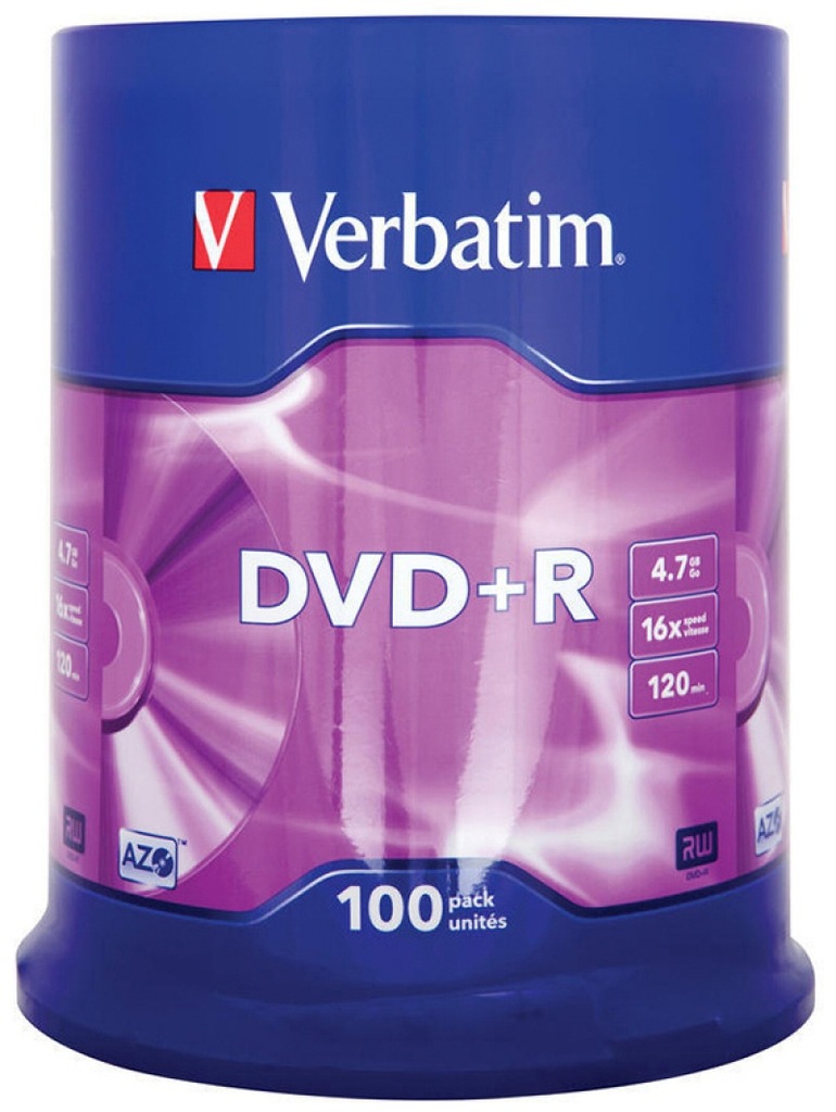 Płyta DVD+R VERBATIM CAKE(100) Matt Silver 4.7GB x