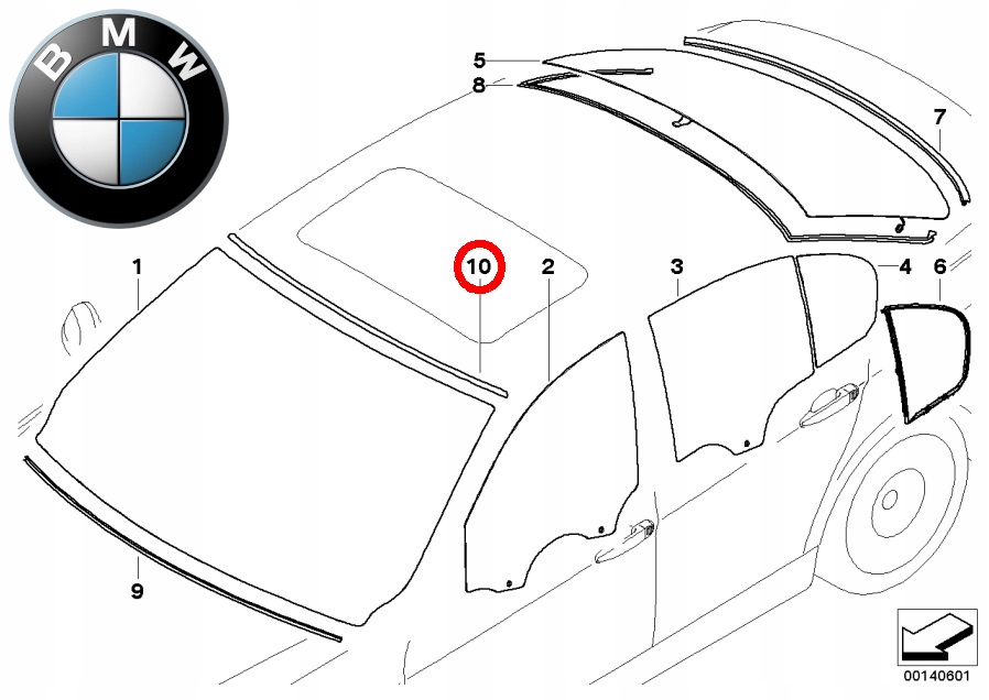 nowa oryg. uszczelka szyby przedniej BMW 3 E90 ASO