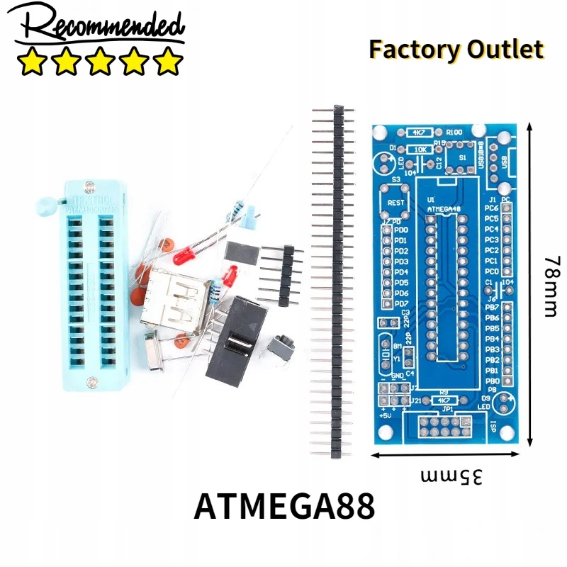 ATmega8 ATmega48 ATMEGA88 zestaw rozwojowy siedzenie pojazdu AVR Diy zestaw