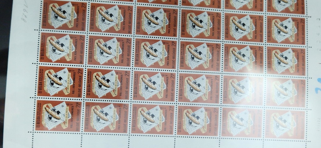 #62 ARKUSZ BELGIA CZYSTY