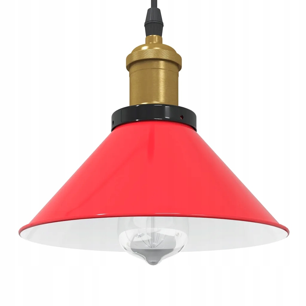 vidaXL Lampa wisząca z regulacją wysokości E27 połysk czerwony