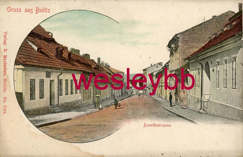 Gruss aus Bielitz Bielsko Josefsstrasse obecna ul. Sobieskiego ok. 1905