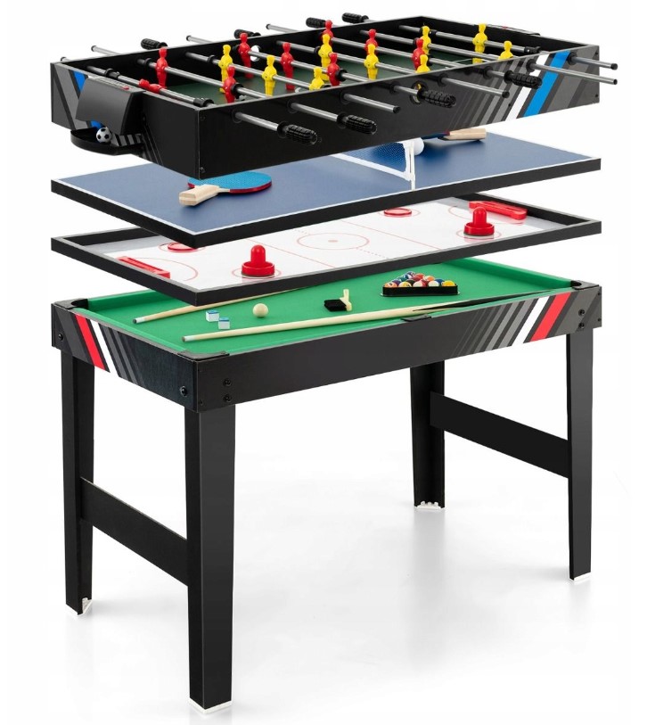 Stół do piłkarzyków 4 w 1 piłkarzyki ping-pong hokej bilard Costway