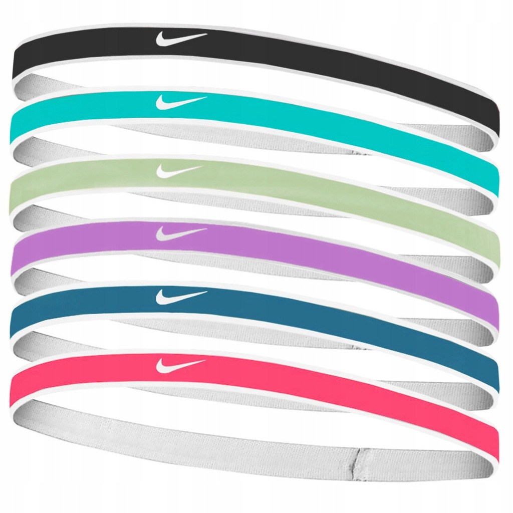 Opaski na głowę Nike Swoosh Sport 6 szt. kolorowe N1002021635OS
