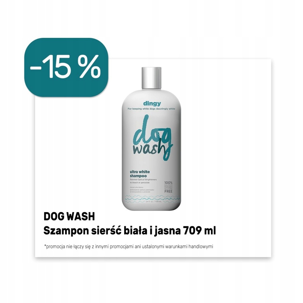 - 15% - DOG WASH SZAMPON SIERŚĆ BIAŁA I JASNA 709