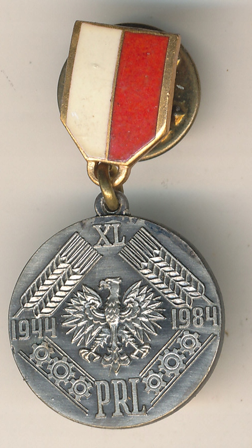 Medal XL Lecia PRL 1944-1984 r,Walka Praca Socjalizm miniaturka średn.18 mm