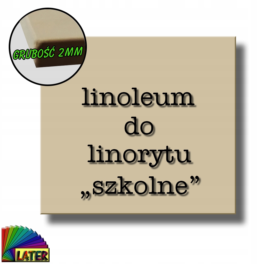 Linoleum do linorytu szare 60/80 cm od Later