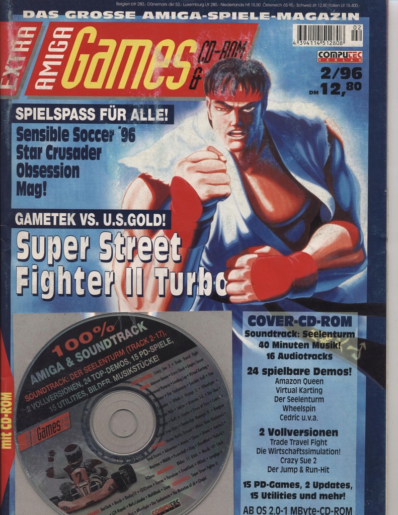 Czasopismo Amiga Games 2/96 + CD ROM jęz.Niemiecki