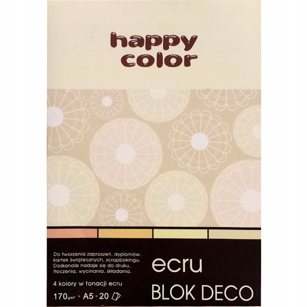 Blok Deco Ecru A5 4 kol. 170 g/m2 20 ark. Happy C