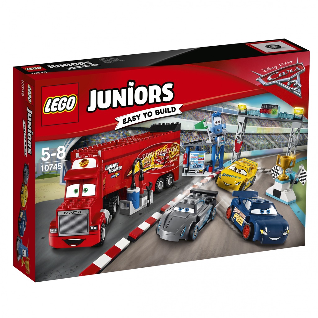 LEGO Juniors AUTA CARS 10745 Wyścig McQueen, Cruz, Storm, Maniek Zigzak