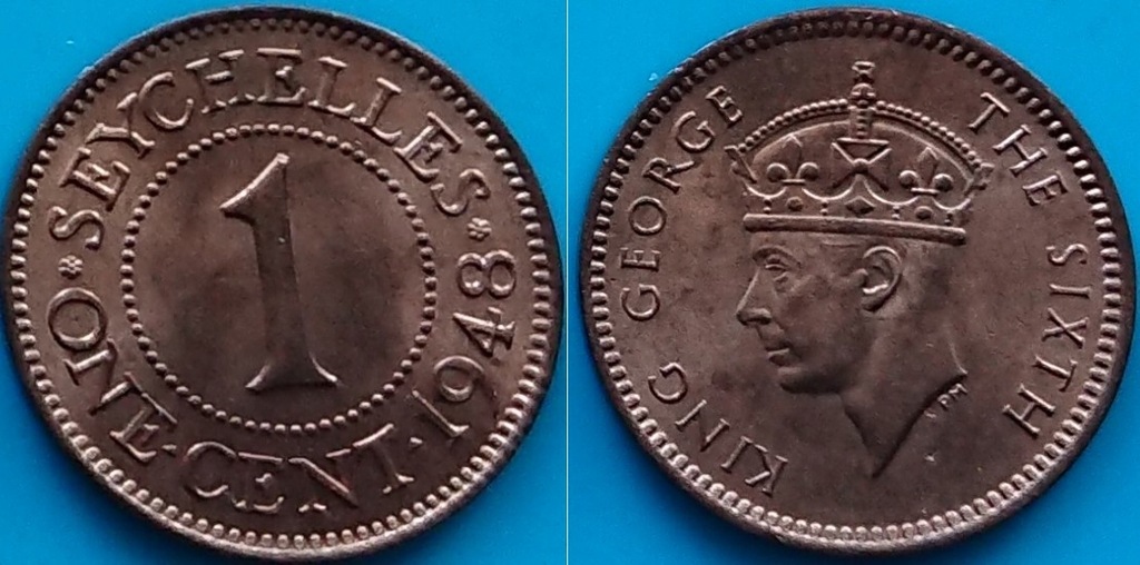 Seszele 1 cent 1948r. KM 5