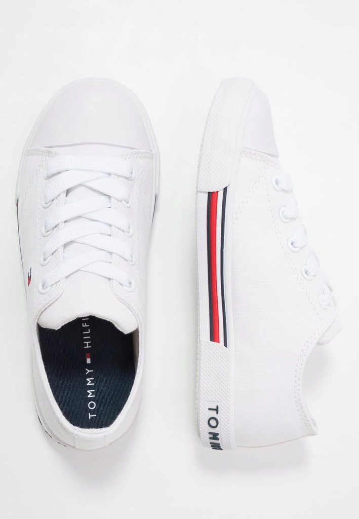 Y1C302*TOMMY HILFIGER TRAMPKI NISKIE BIAŁE 34 B01