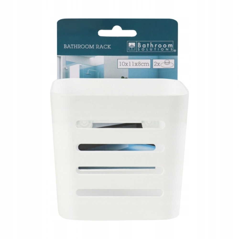 Bathroom Solutions Półka łazienkowa biała na przyssawki 10x11x8 cm