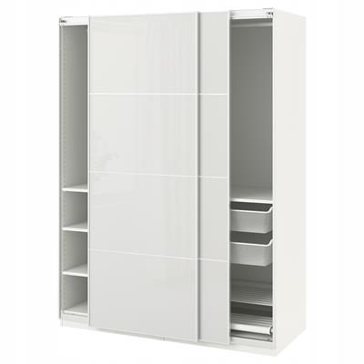 IKEA PAX Szafa, biały Hokksund, połysk jasnoszary