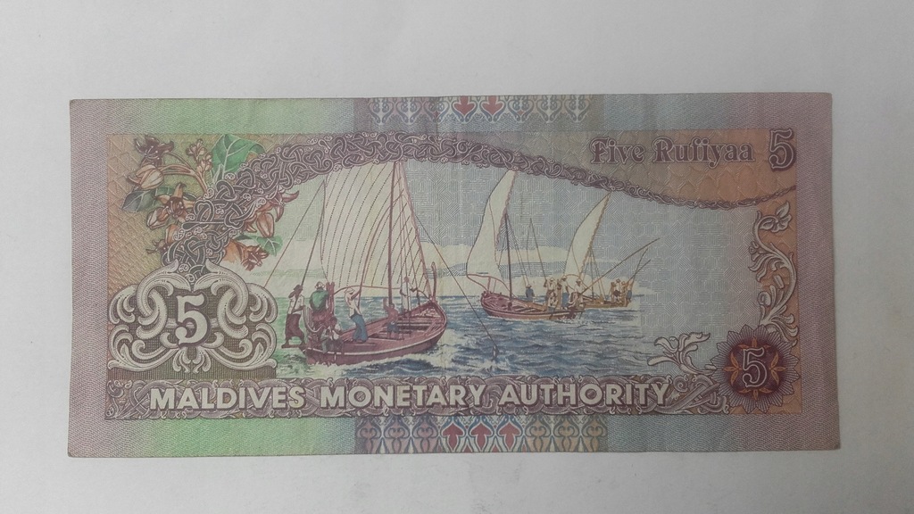 Banknot 5 rufiyaa Malediwy.