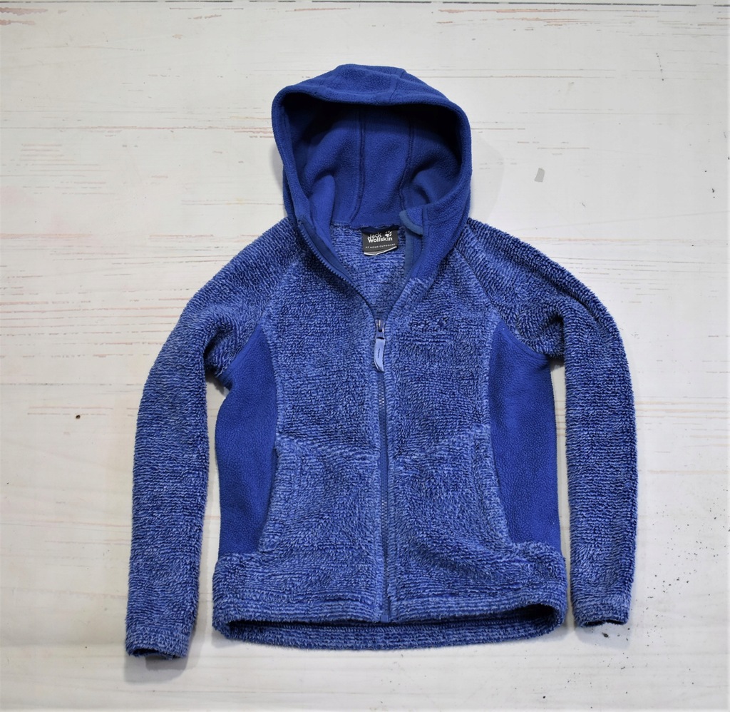 Jack Wolfskin gruby polar bluza z kapturem 128