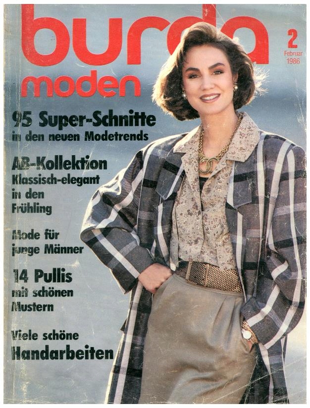 Burda moden 2/1986 + wykroje niemiecka