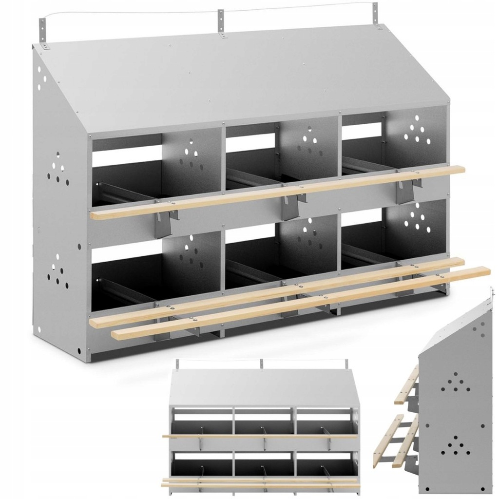 Gniazda lęgowe dla kur kaczek drobiu stalowe 6 mie
