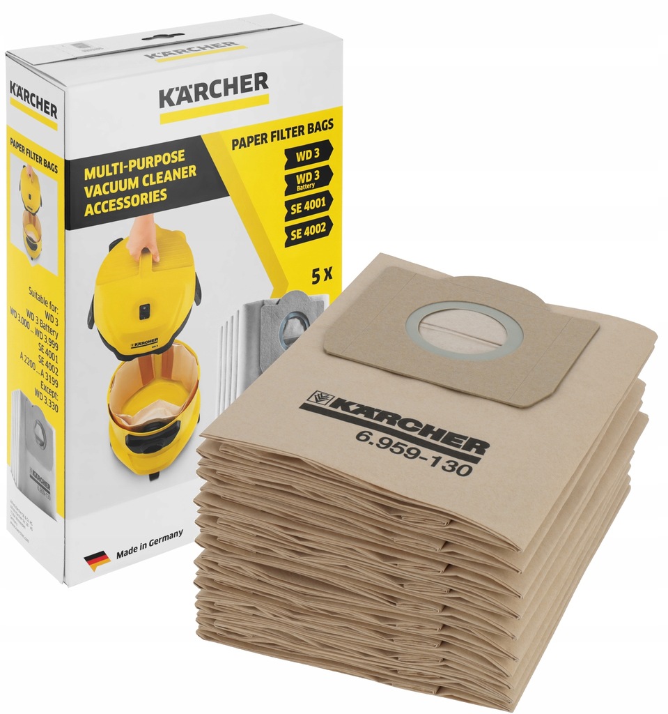 Worki do odkurzacza karcher WD3 6.959-130. 5 szt
