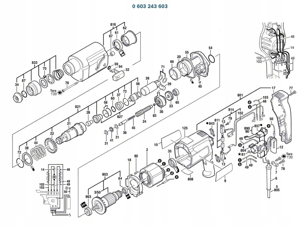 Sprężyna trzymająca Młot BOSCH PBH20-RLE 603