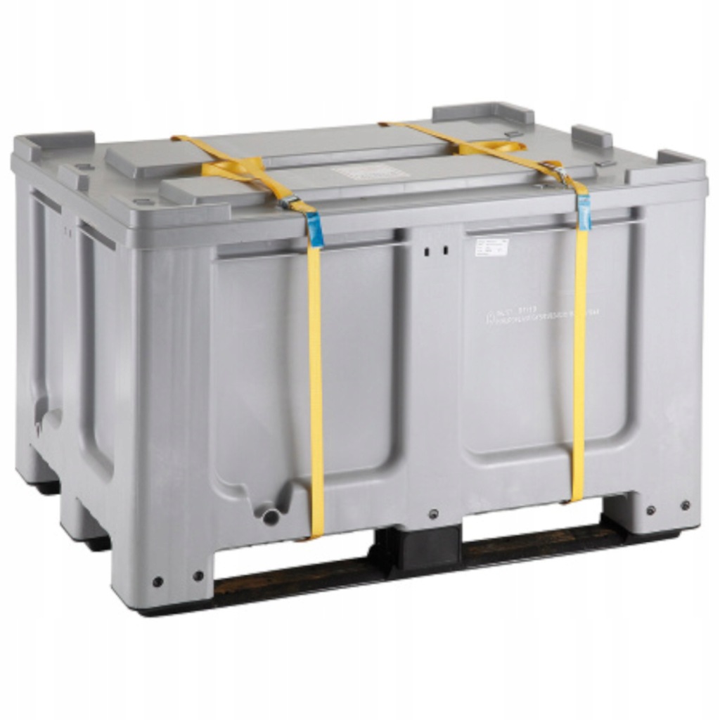 Skrzyniopaleta skrzynia kontener 610L z paletą i pokrywą 120x100x76 cm UN A