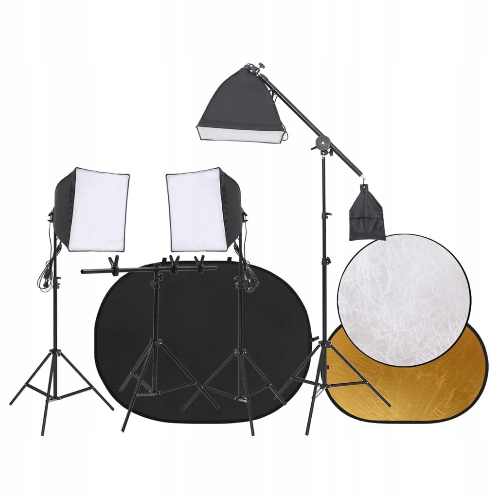FOTOGRAFICZNY ZESTAW STUDYJNY Z OŚWIETLENIEM, TŁAM
