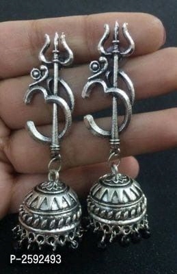 Kolczyki Shiva jhumki lekkie srebrno czarne