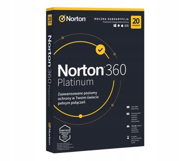 Norton 360 Platinum 20 st. /12 mies. VPN 100GB BOX