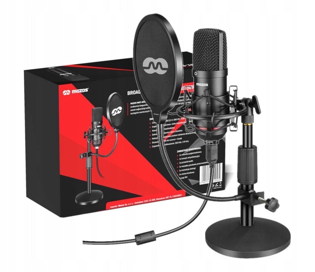 Mikrofon pojemnościowy Mozos MKIT-900PRO Gamer