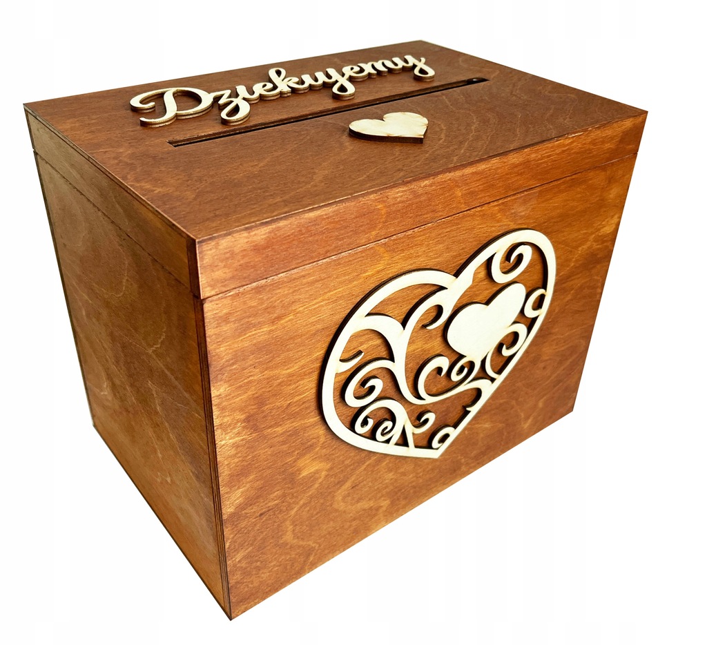 Pudełko na koperty rustykalne drewniane ślubne