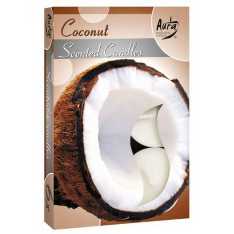 Podgrzewacze zapachowe tanie Bispol 4h 6szt kokos